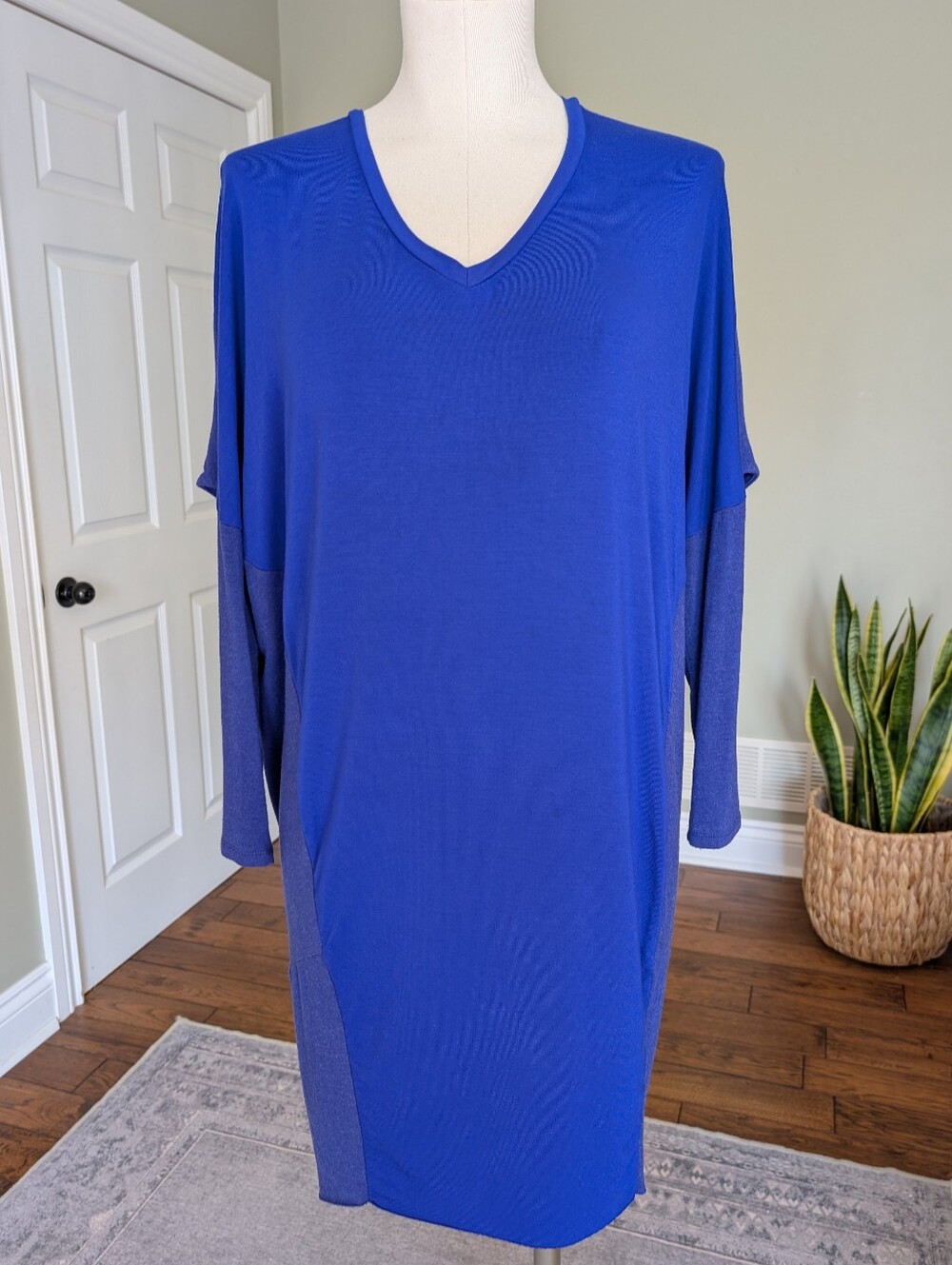 Rudsak Womens Blue V Neck Oversized High Low Dress M L
